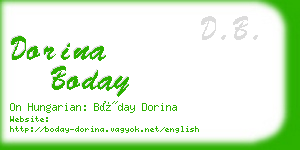 dorina boday business card